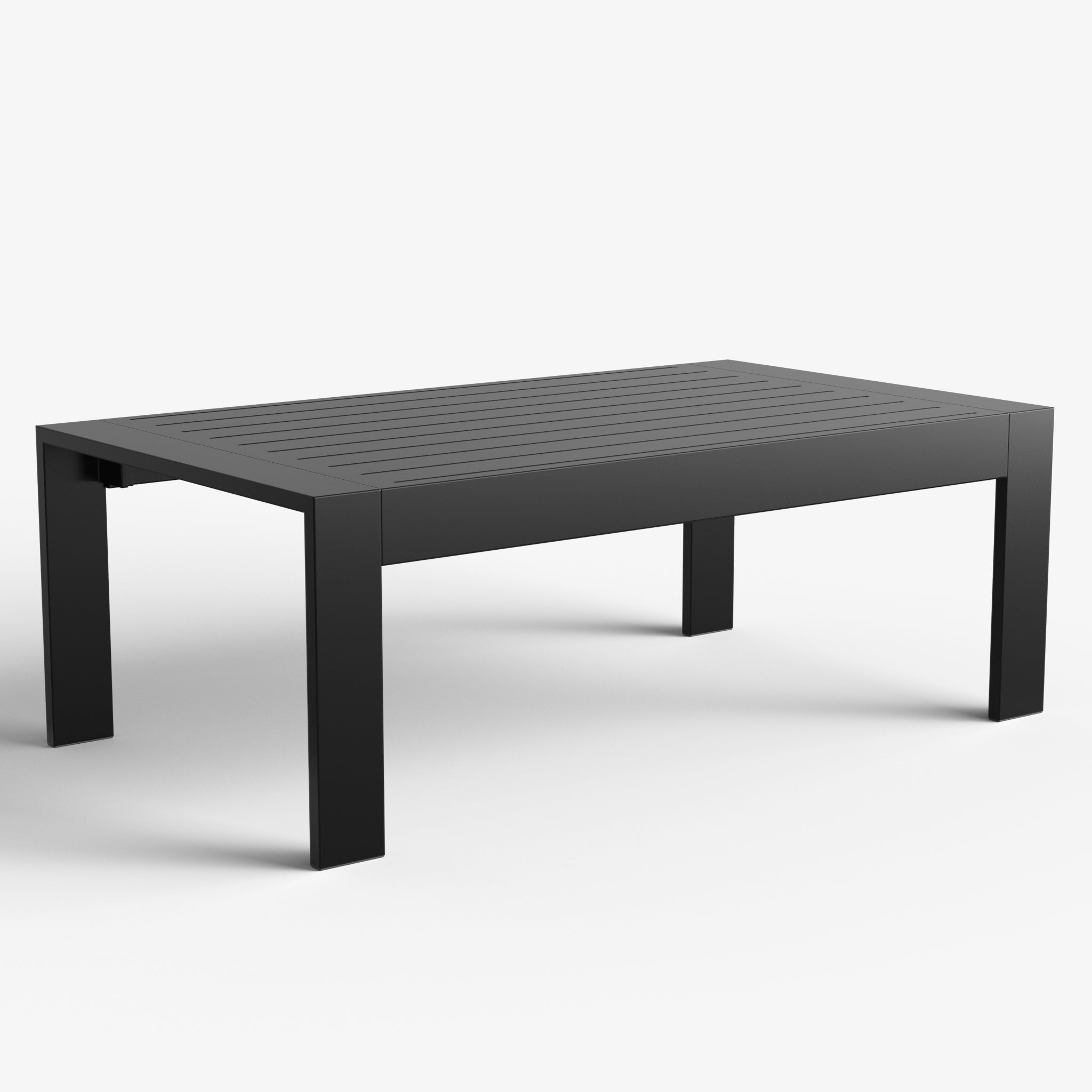 LayinSun 43 inch Modern Aluminum Outdoor Rectangle Coffee Table